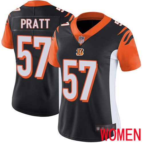 Cincinnati Bengals Limited Black Women Germaine Pratt Home Jersey NFL Footballl #57 Vapor Untouchable